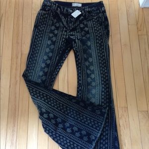 Free People Indigo combo flare pants